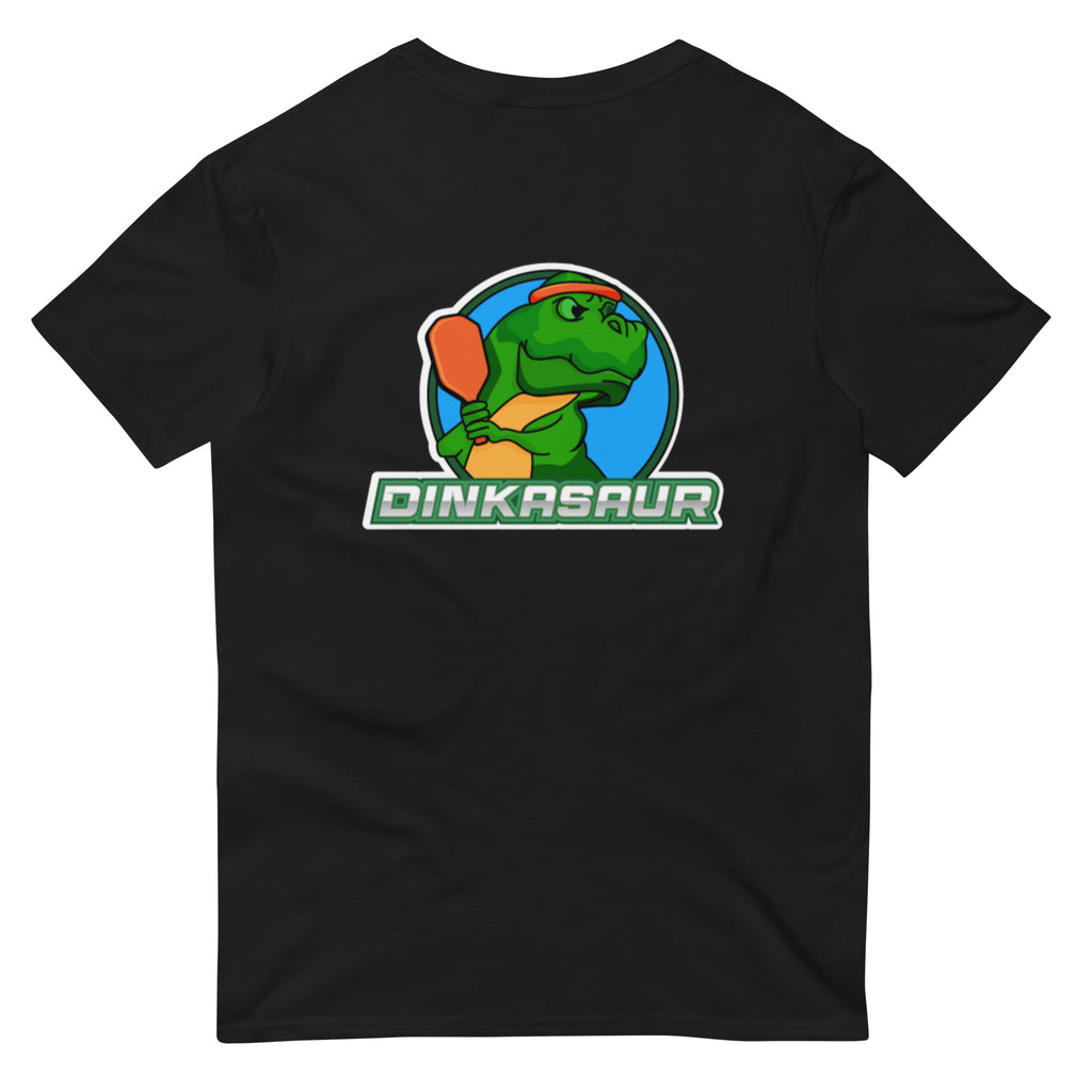 The back of the Men's Dinkasaur Pickleball T Shirt in Black