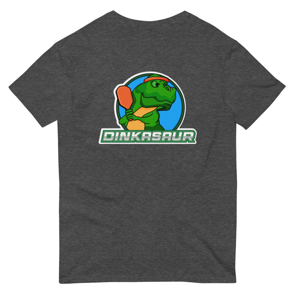 The back of the Men's Dinkasaur Pickleball T Shirt in Grey